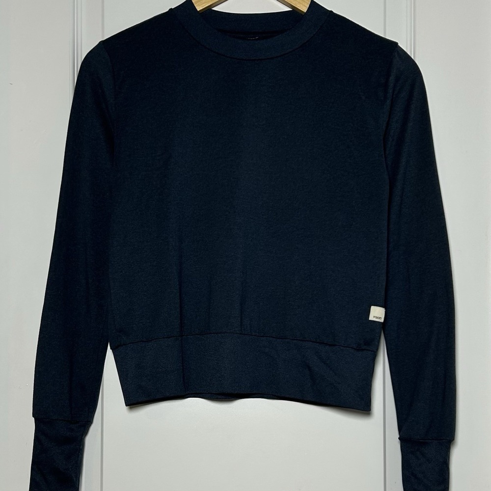 Vuori Navy Blue Technical Knit Lightweight Daydream Crew Long Sleeve Tee